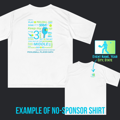 Custom Pickleball Tournament Shirts – No Sponsor Version | Performance Event Shirt with Custom Event Name
