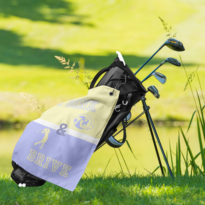I Dink & Drive - Lady's Golf Towel (Yellow & Lavendar)