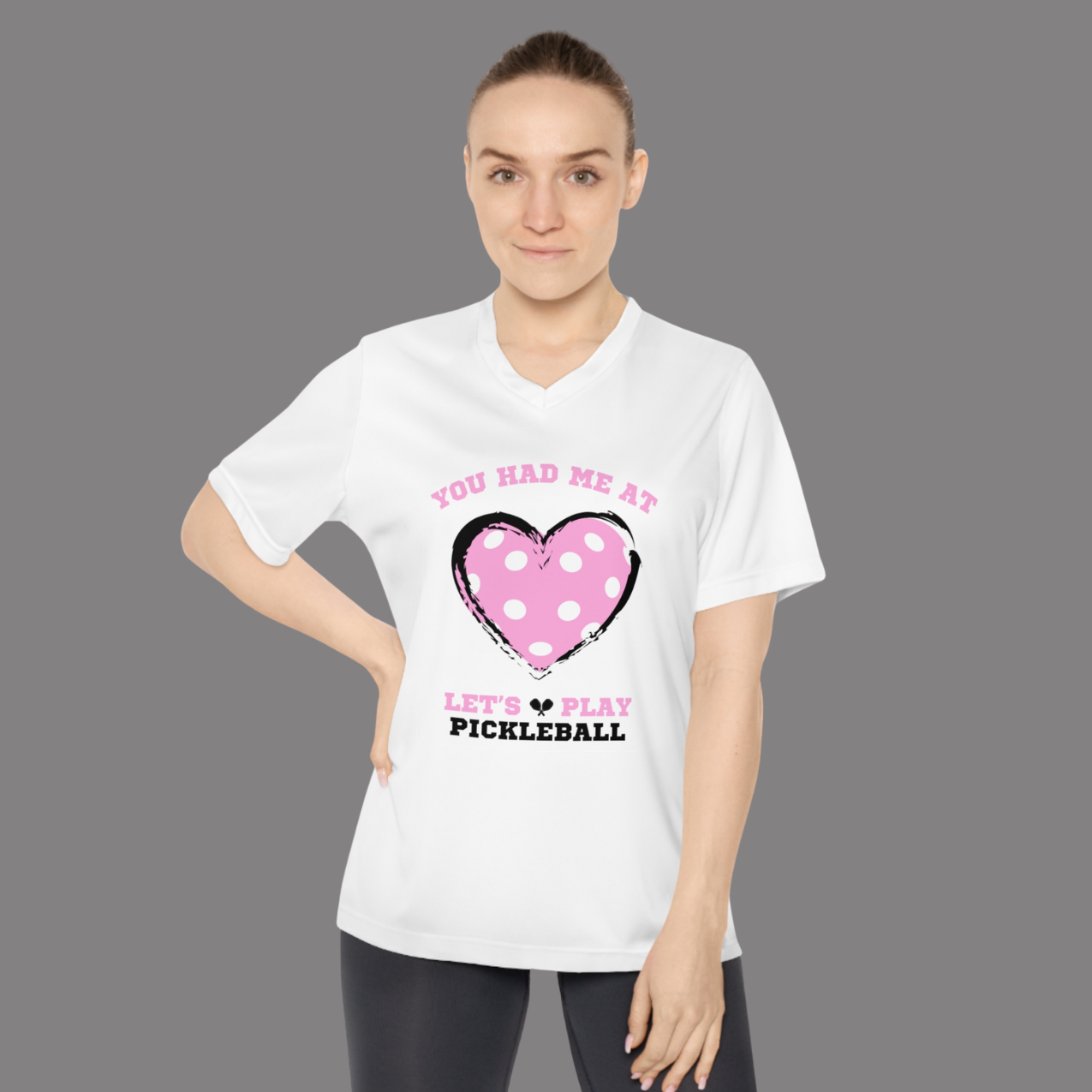 You Had Me at Let’s Play Pickleball – Performance V-Neck Tee