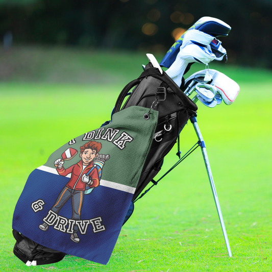 I Dink & Drive - Men's Golf Towel (Young Man)
